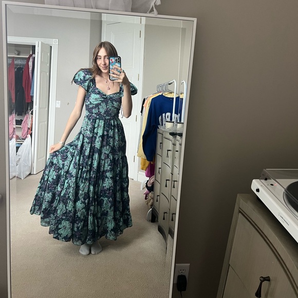 Free people sun drenched maxi in emerald - Picture 2 of 4